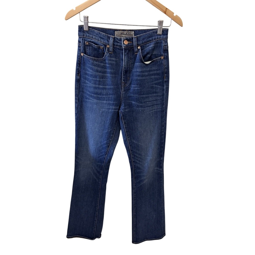 Point Sur Denim J.Crew Women 26 High Rise Straight Leg Jeans Dark Wash Indigo